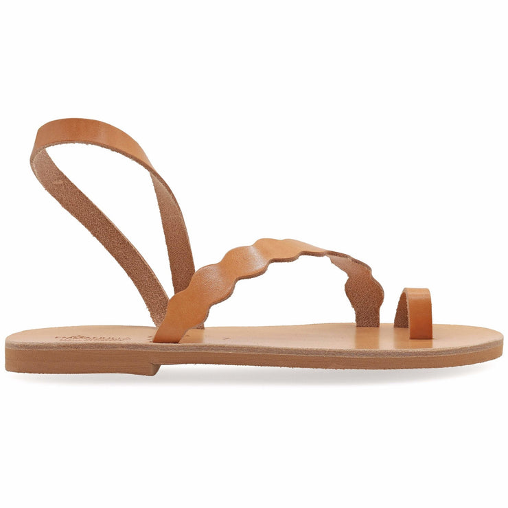 Emmanuela - handcrafted for you® Slingback-Sandalen mit Zehenring "Corfu" aus Weiße leder