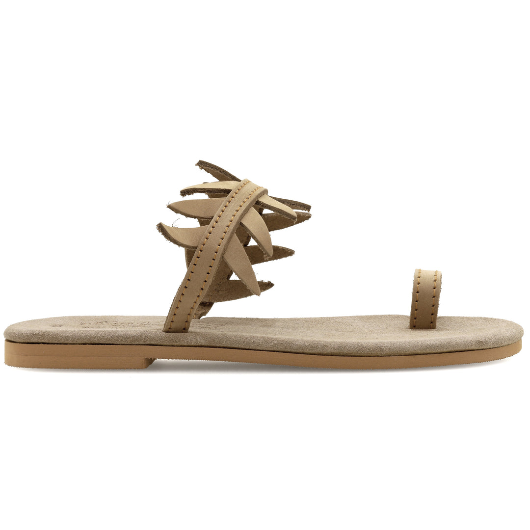 Sandal slippers with soft sole and olive leaves "Arsinoe"