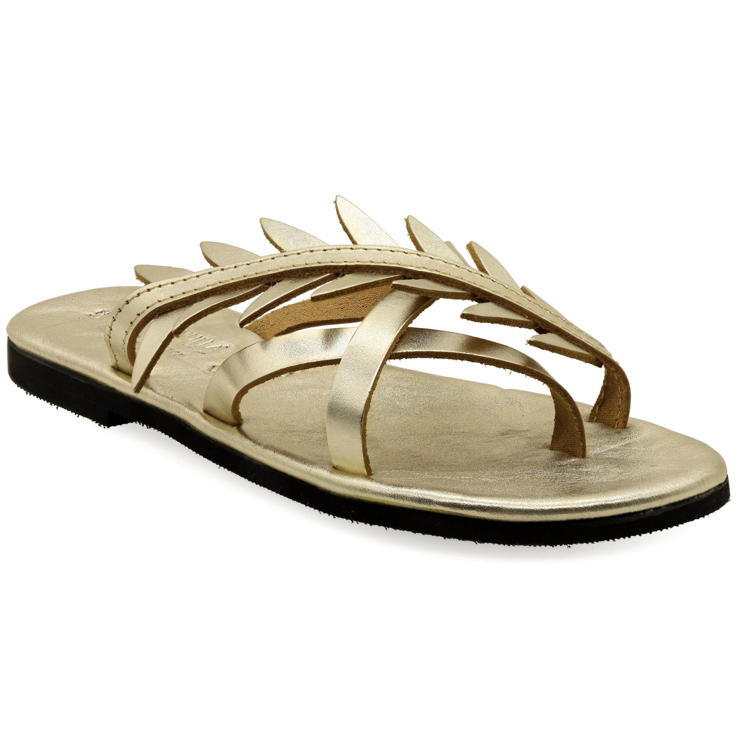 Sandal slippers with soft sole and olive leaves "Keróessa"