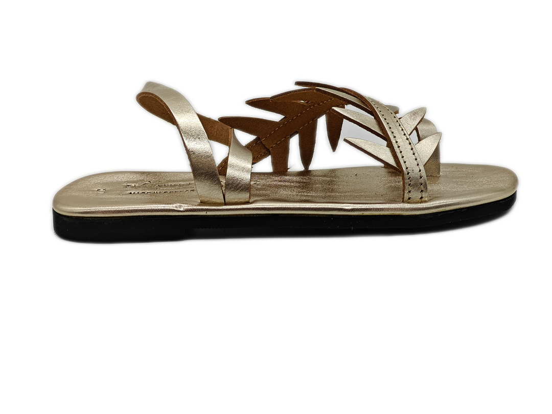 Sandalen mit weicher Sohle und Riemen mit Olivenblättern "Thera"