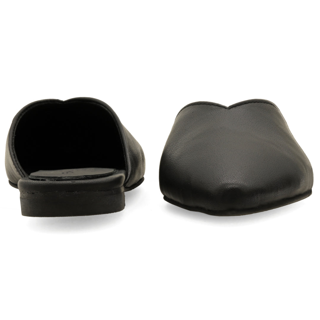 Emmanuela - handcrafted for you® - Flat μυτερά μαύρα mules παντόφλες