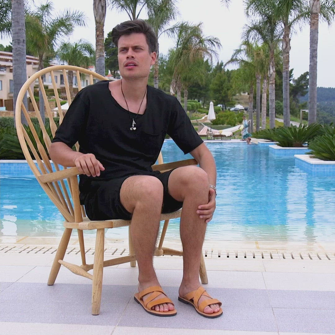 Men's sandals with crisscross straps "Daedalus"