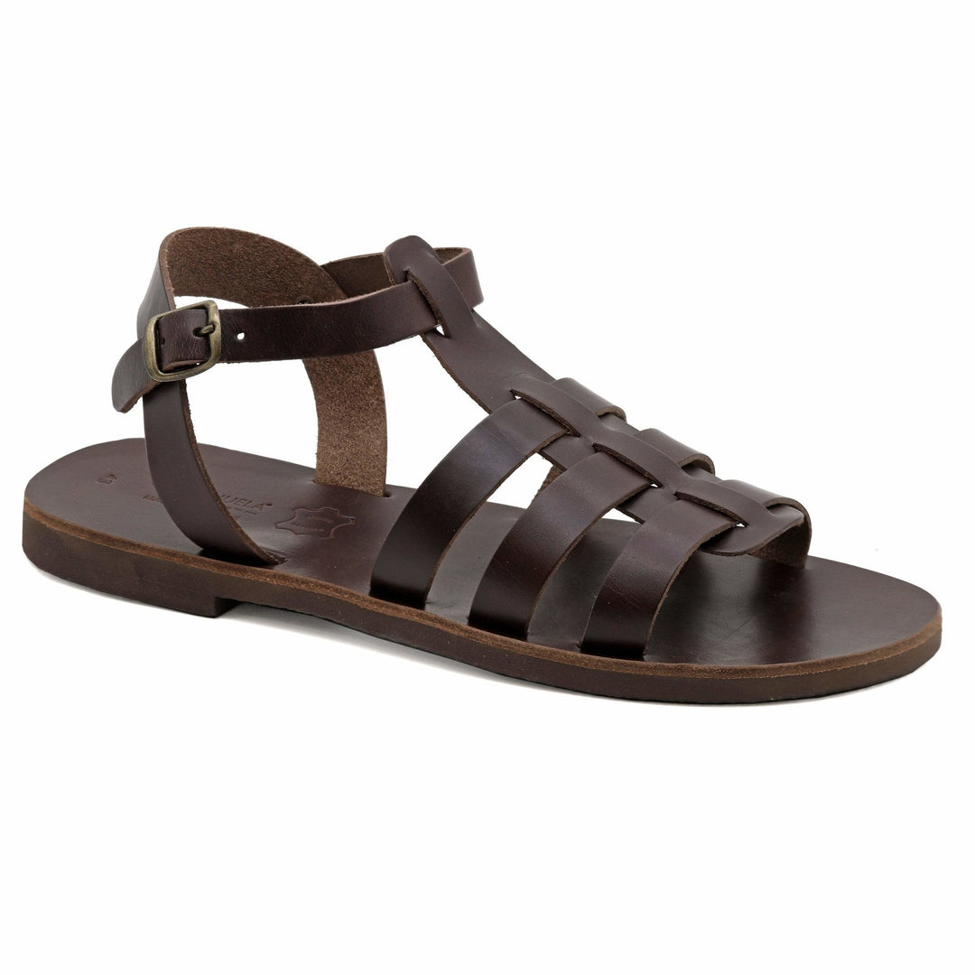 Ancient Greek leather gladiator sandals for men Emamnuela