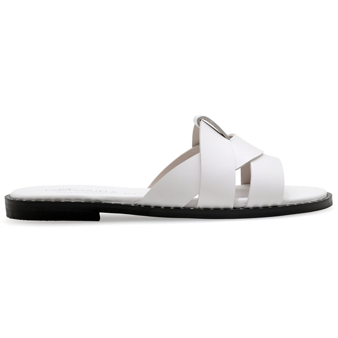 Emmanuela - handcrafted for you® Sandalen mit gepolsterter Fußbett "Pandora" aus Weiße leder