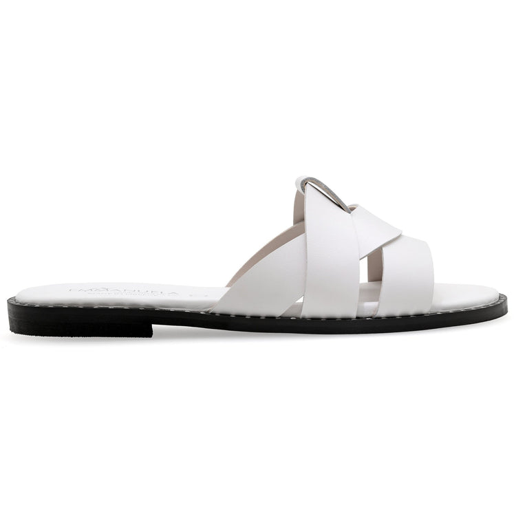 Emmanuela - handcrafted for you® Sandalen mit gepolsterter Fußbett "Pandora" aus Weiße leder