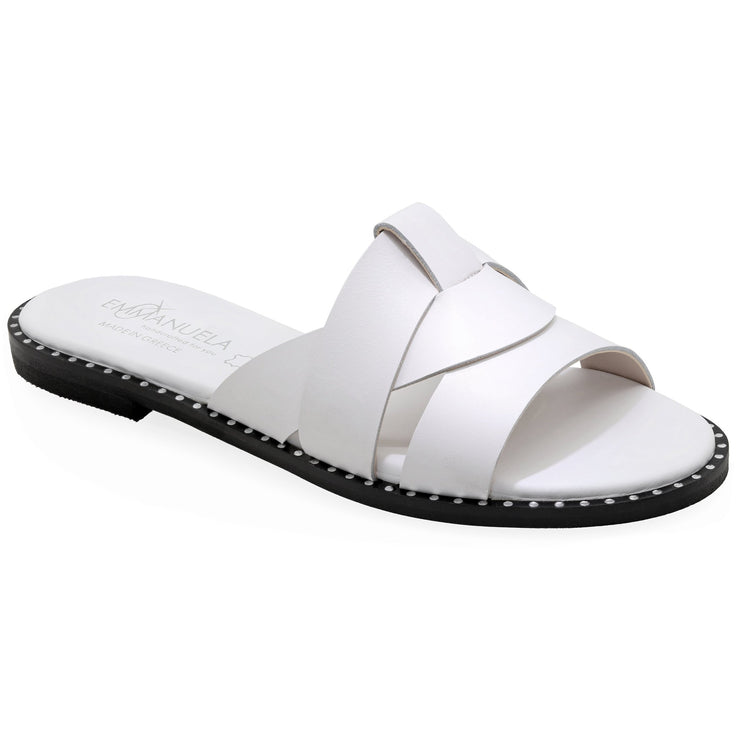 Emmanuela - handcrafted for you® Sandalen mit gepolsterter Fußbett "Pandora" aus Weiße leder
