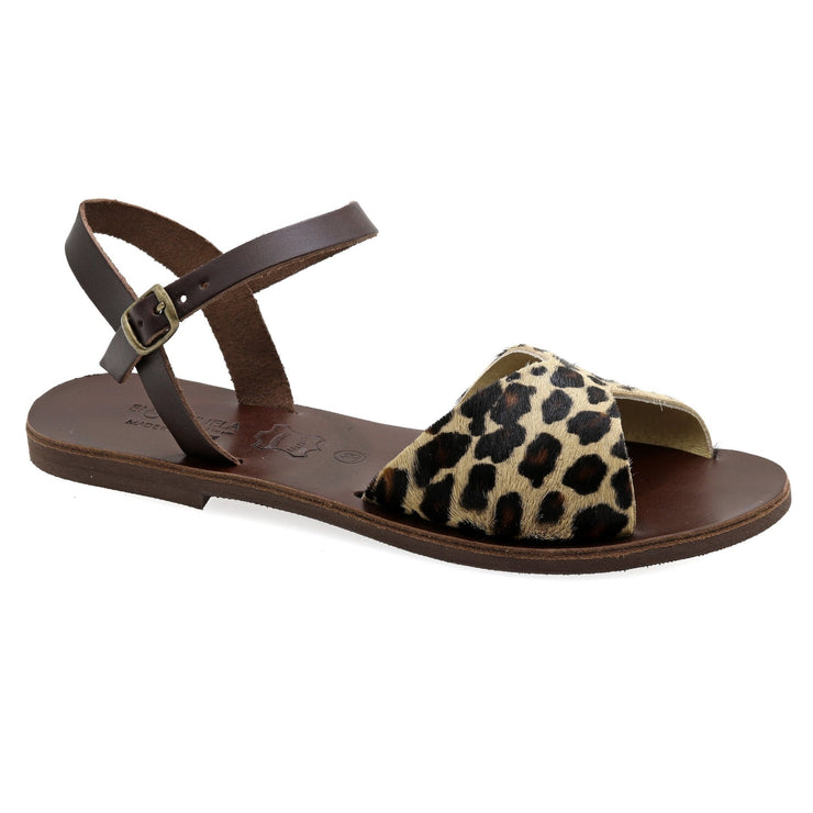 Emmanuela - handcrafted for you® Zebra-Sandalen mit Schnallenriemen "Rhea" aus Leopard leder