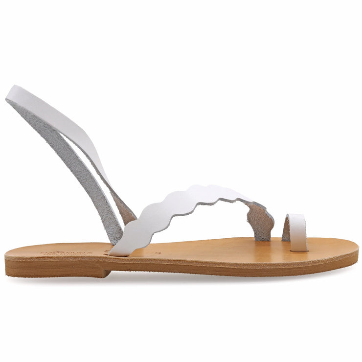 Emmanuela - handcrafted for you® Slingback-Sandalen mit Zehenring "Corfu" aus Weiße leder
