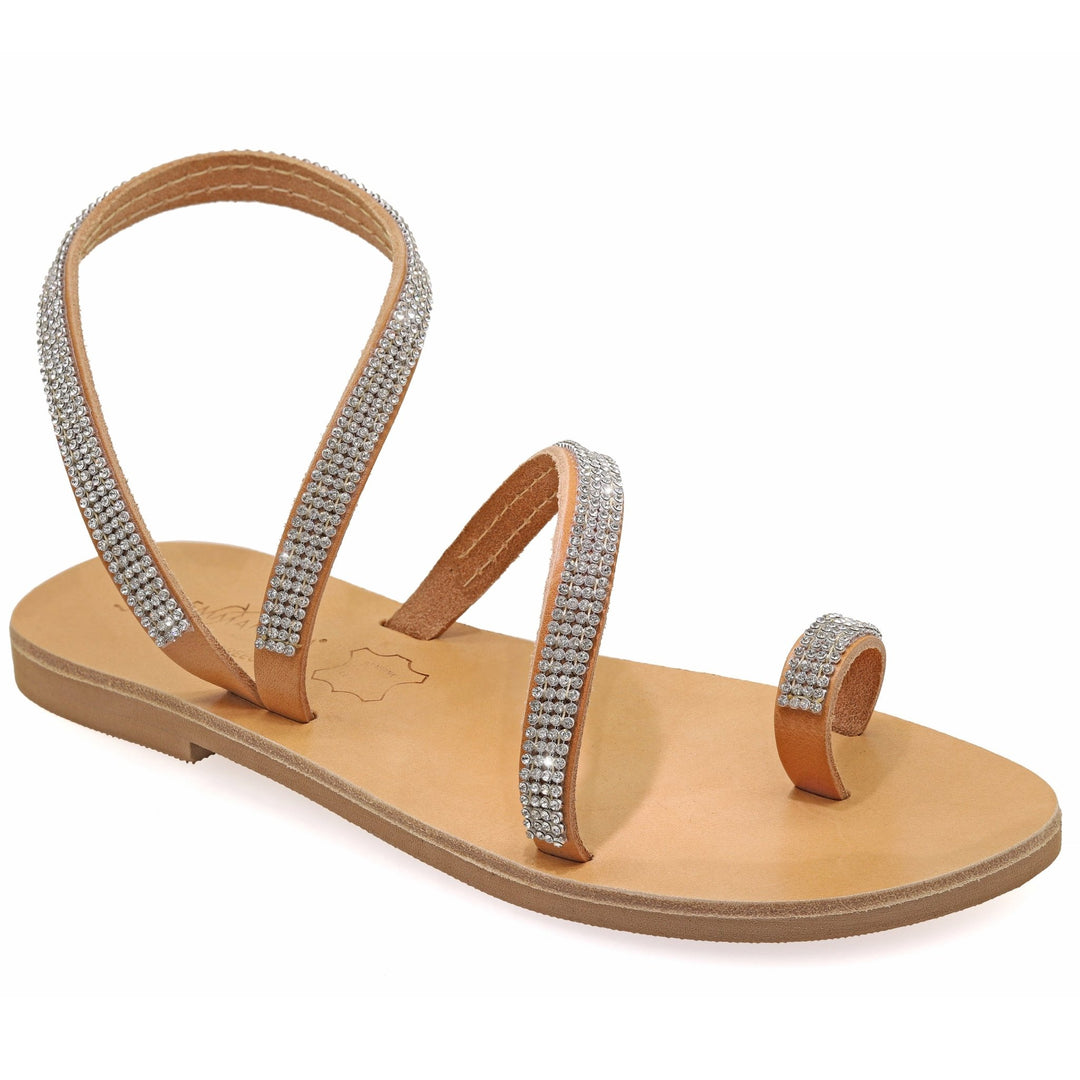 Emmanuela - handcrafted for you® Slingback-Sandalen mit Zehenring with Rhinestones "Lemnos" aus leder