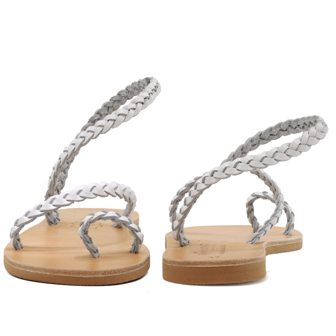 Emmanuela - handcrafted for you® Slingzehenring Geflochtene Sandalen "Chios" aus MinzGrün leder