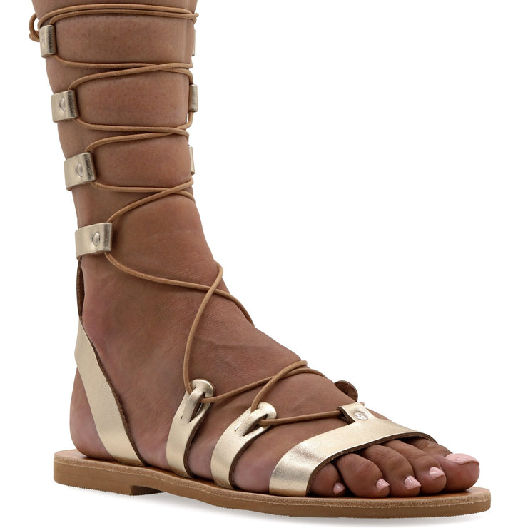Buy ANCIENT GREEK SANDALS Anastasia Comfort Leather Sandals - Metallic At  30% Off | Editorialist
