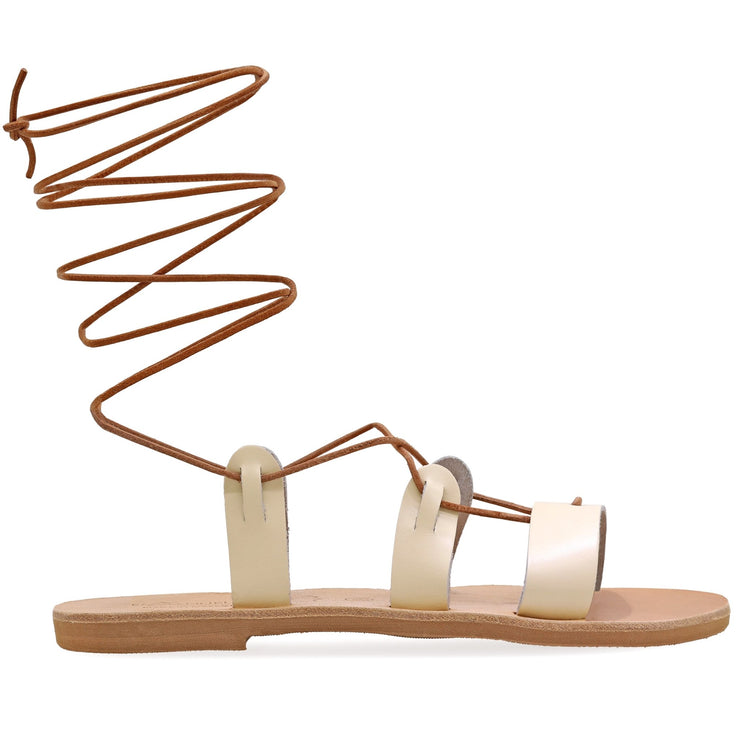 Emmanuela - handcrafted for you® Gladiator-Sandalen aus Schlangenleder mit Schnürung "Melaina" aus Braun leder