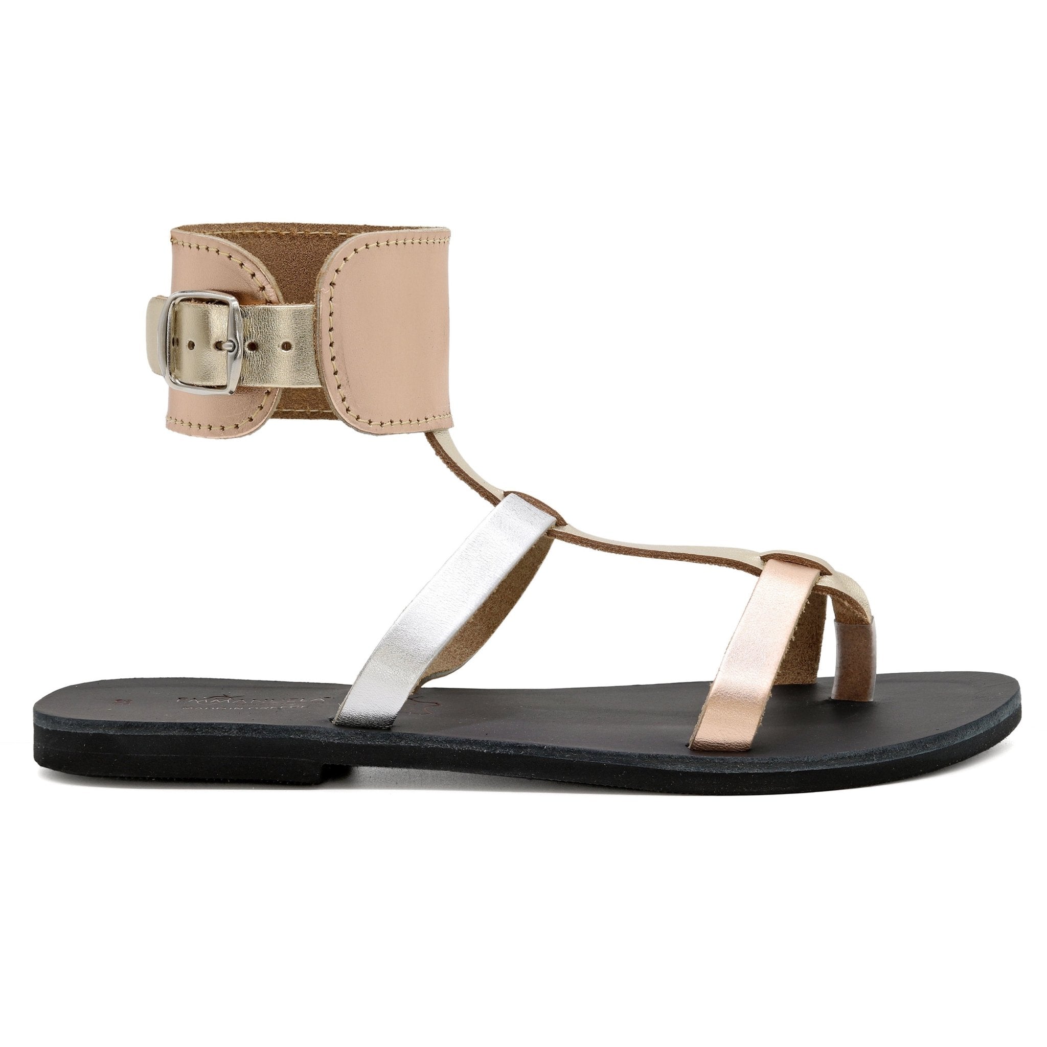 Emmanuela - handcrafted for you® Gladiator-Sandalen mit Knöchelbündchen "Nemesis" aus Mehrfarbig leder