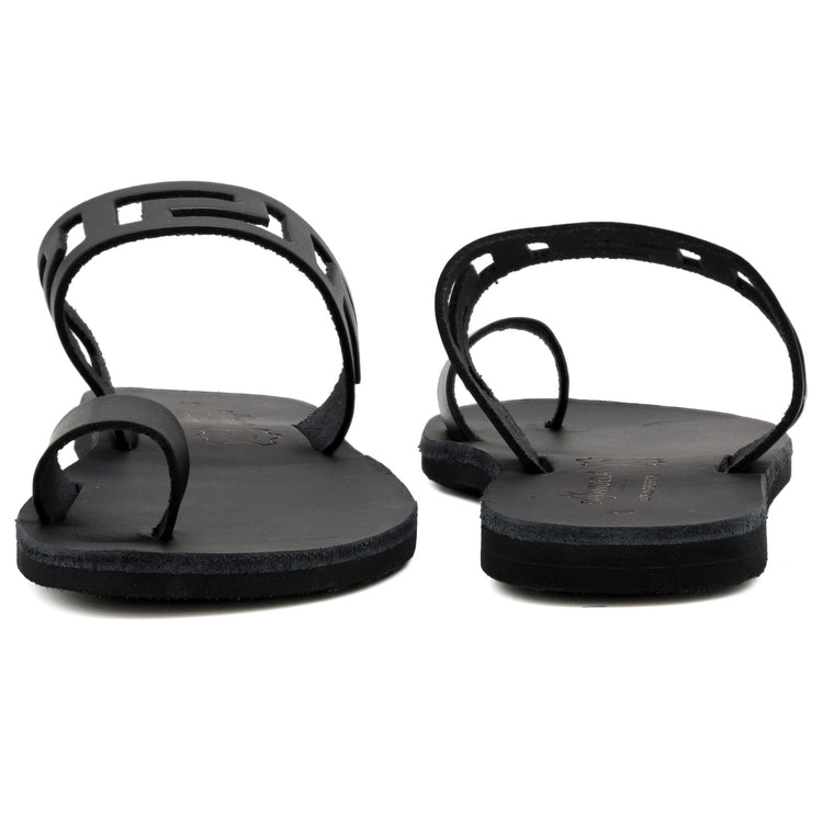 Δερμάτινα Σανδάλια παντόφλες με μαίανδρους "Αντίπαρος" - Καφέ - Emmanuela - handcrafted for you®