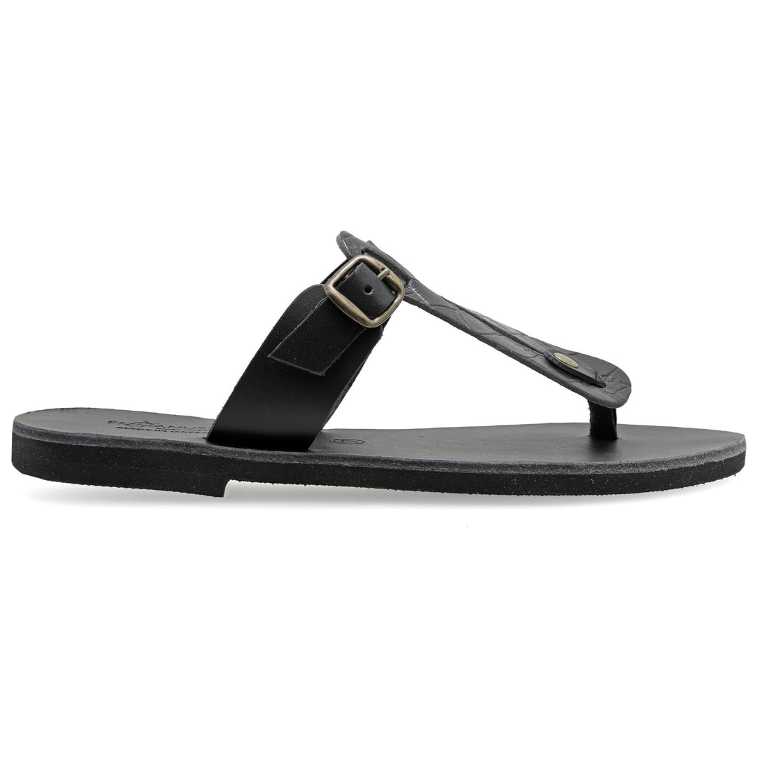 Δερμάτινα Σανδάλια παντόφλες ζέβρα "Ευτέρπη" - Λέοπαρντ - Emmanuela - handcrafted for you®